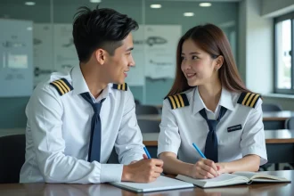 Jeunes cadets en formation dans une salle moderne