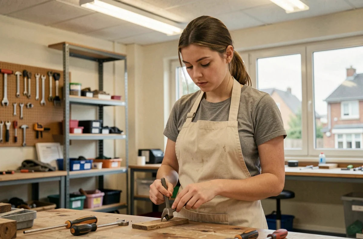 Étudiante en formation pratique au Lycée Professionnel de l'Oasis dans le Calvados