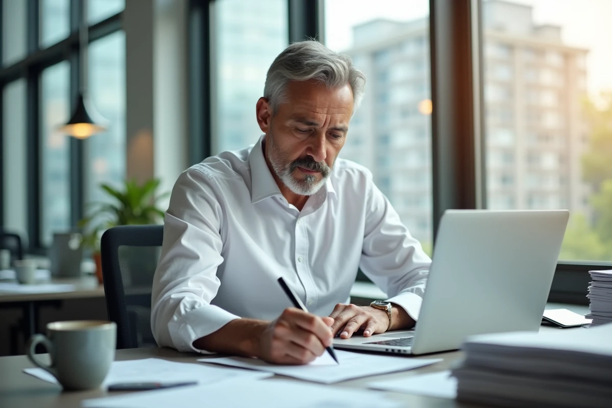 Maître de stage remplissant une fiche d'appréciation pour un premier stage en entreprise